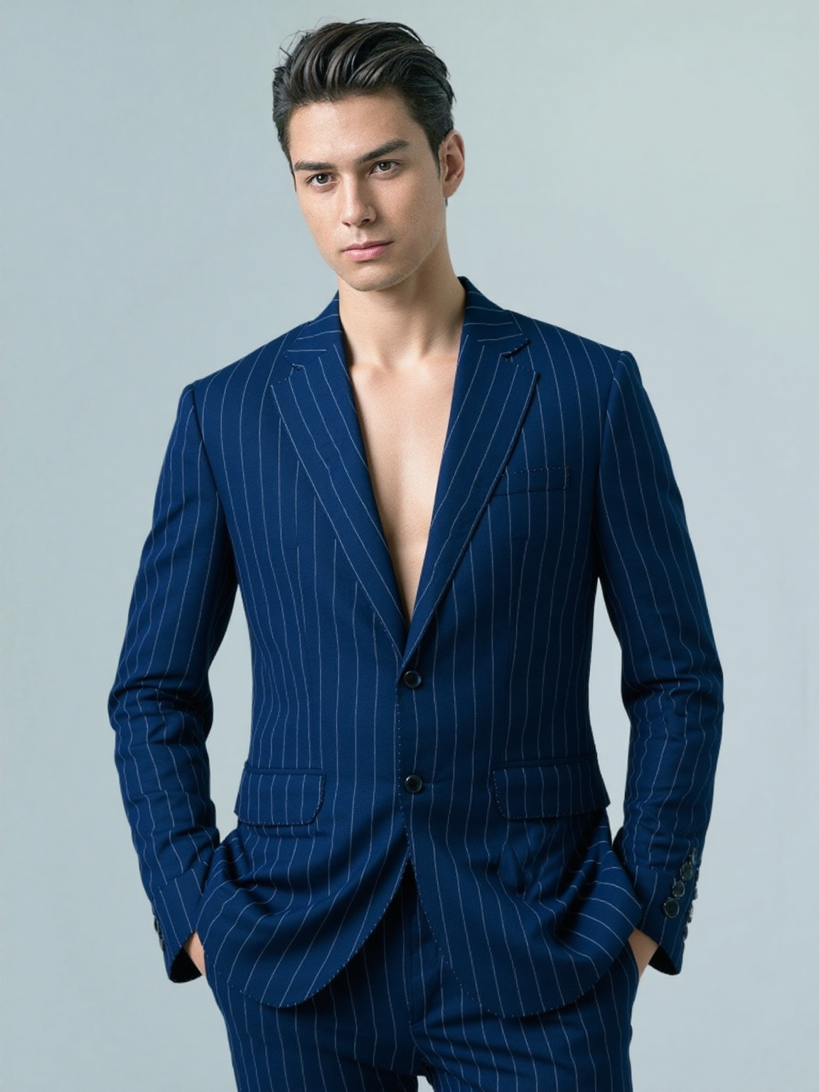 Blue Pinstripe Formal Jacket