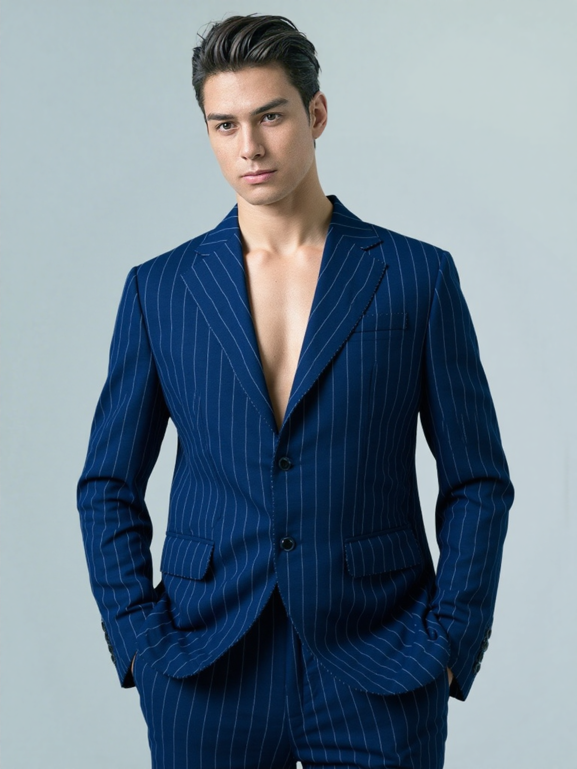 Blue Pinstripe Formal Jacket
