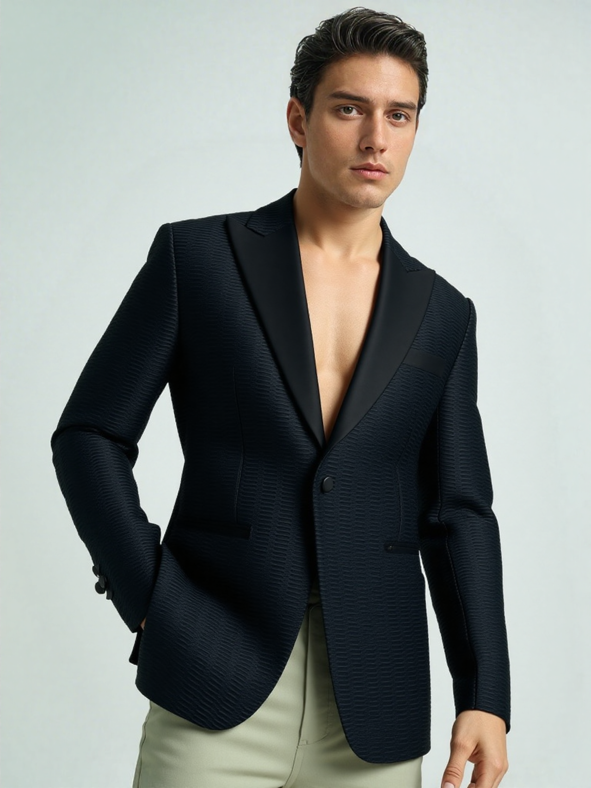 Textured Skin Black Jacket