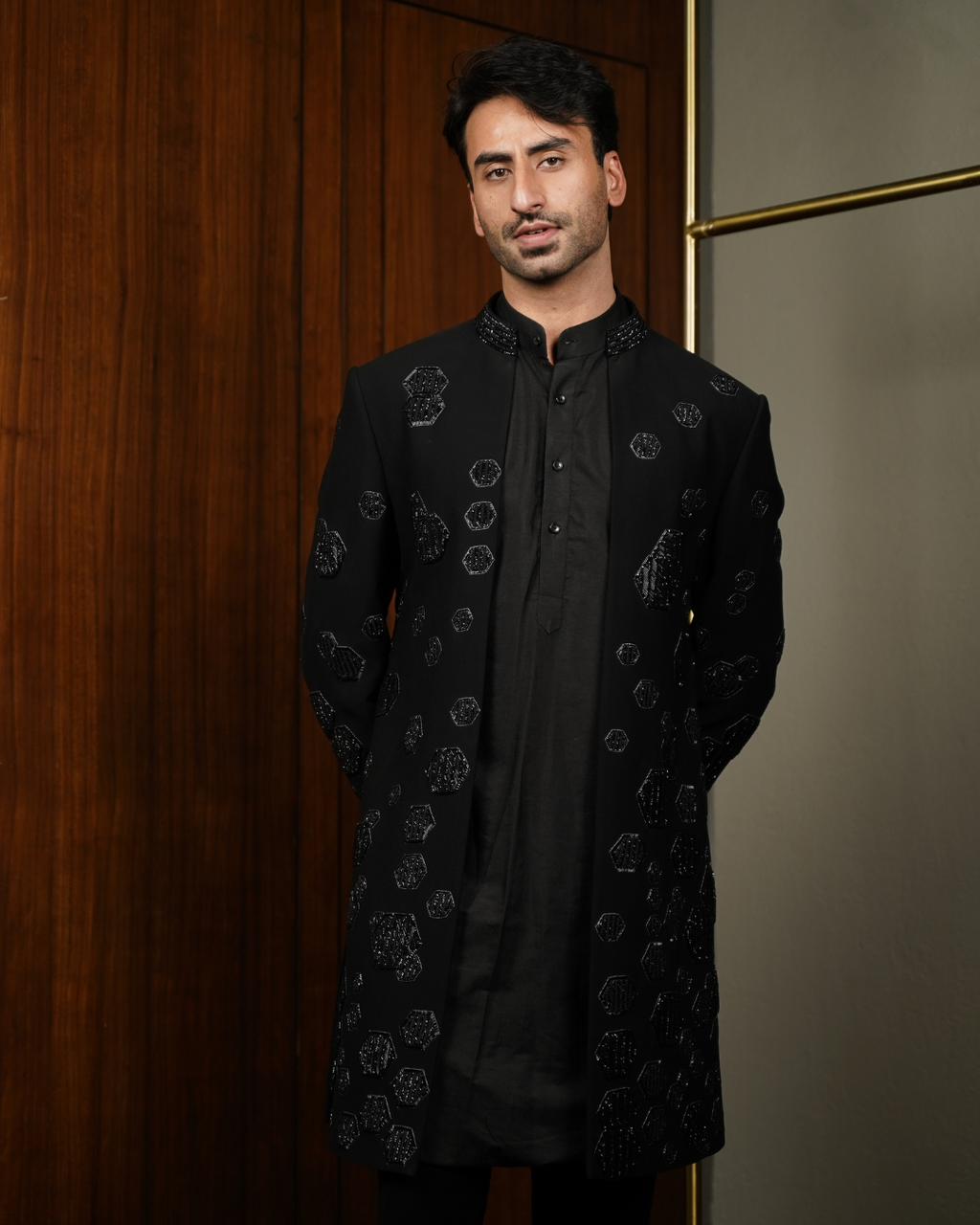 Hexagon Patterned Indo-Western