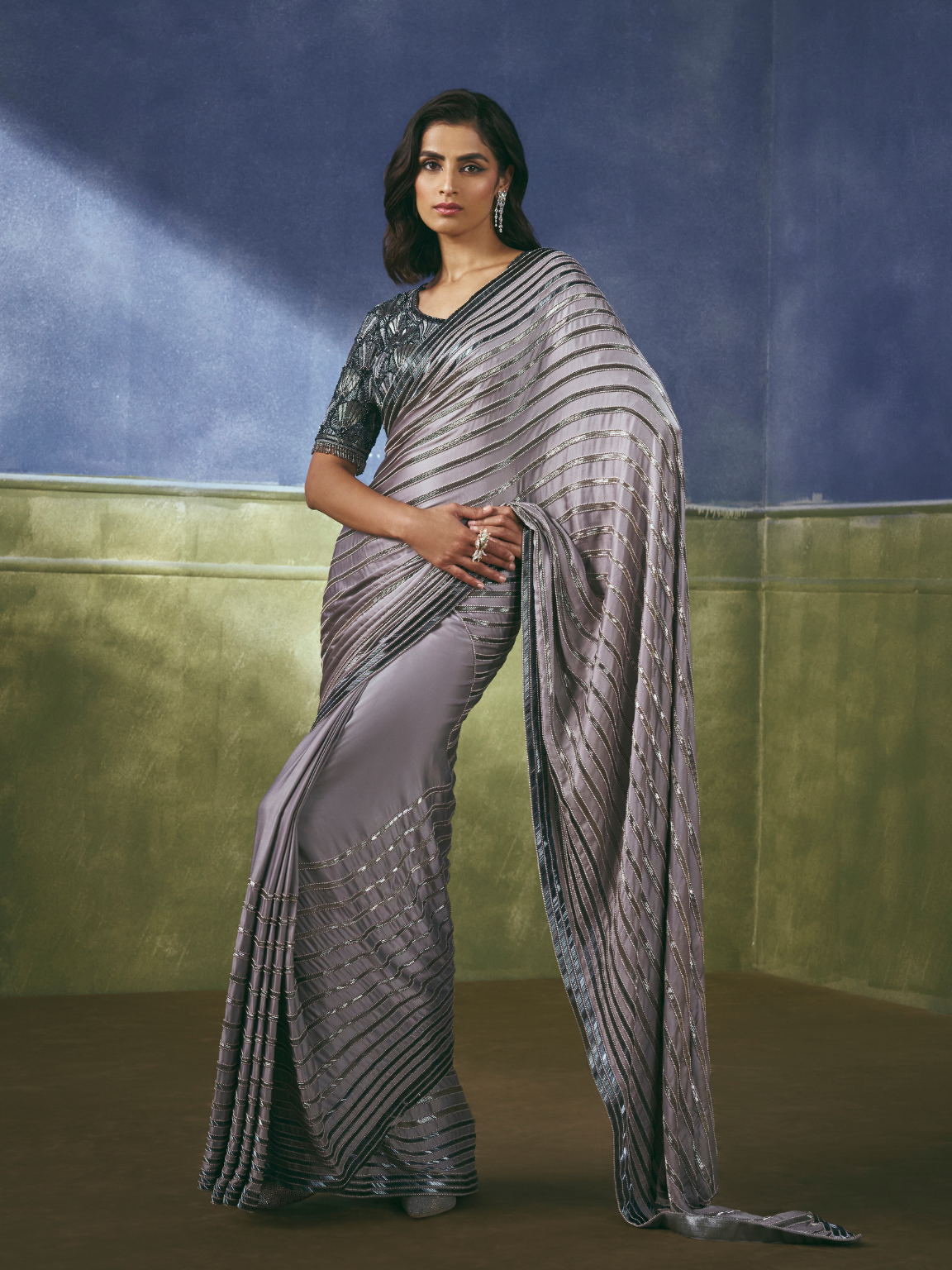Silver Luster Saree