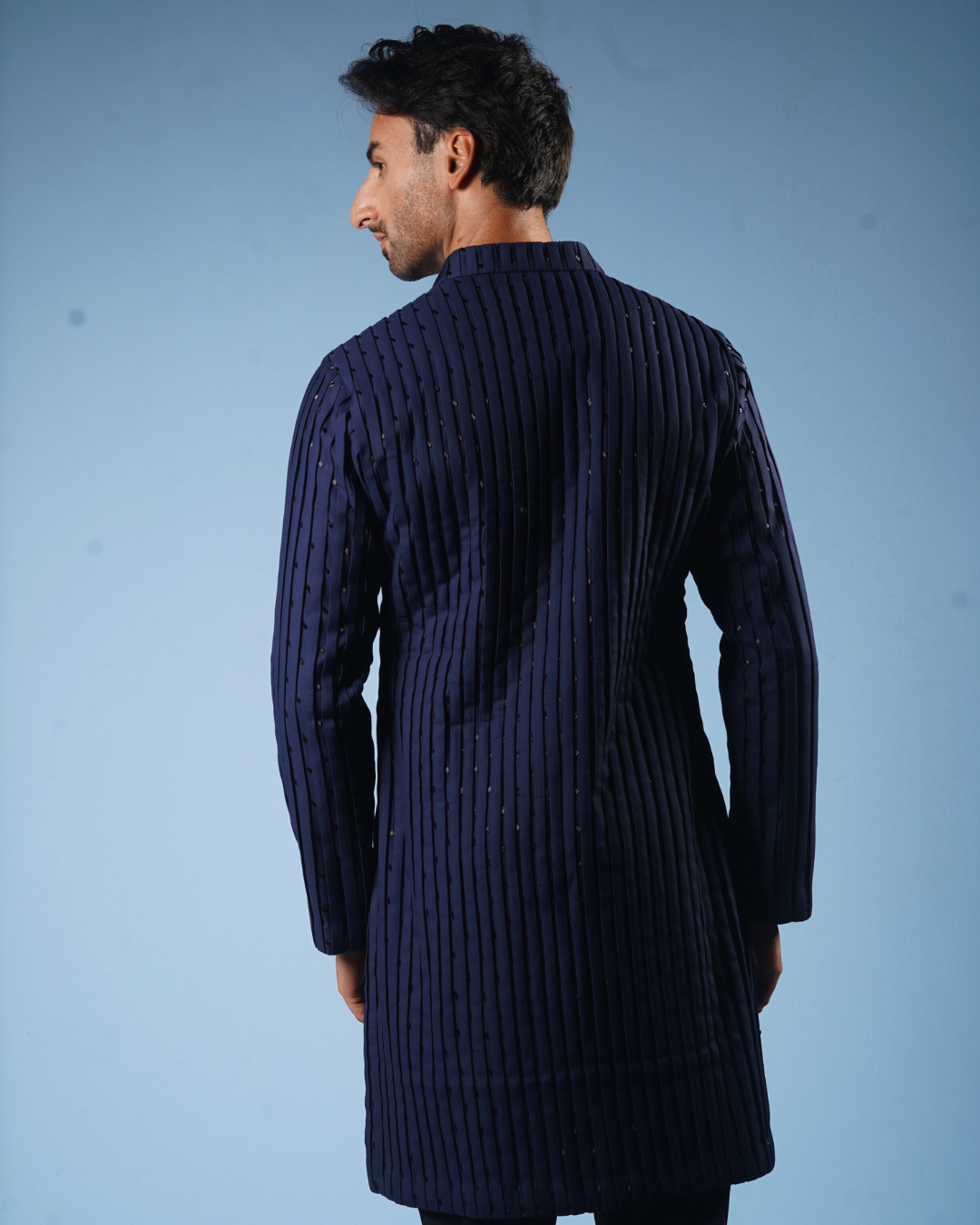 Blue Pintucks Kurta