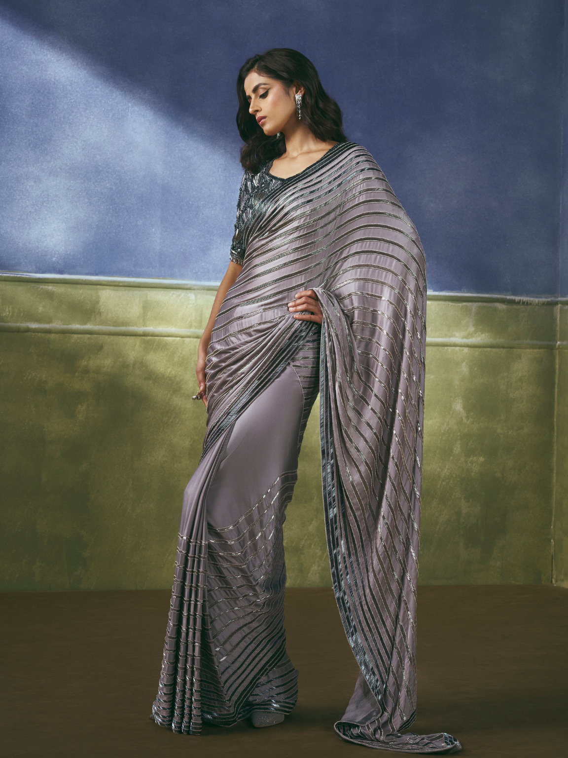 Silver Luster Saree