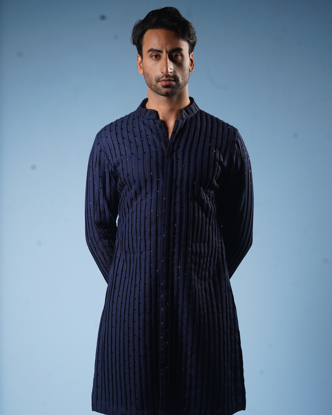 Blue Pintucks Kurta