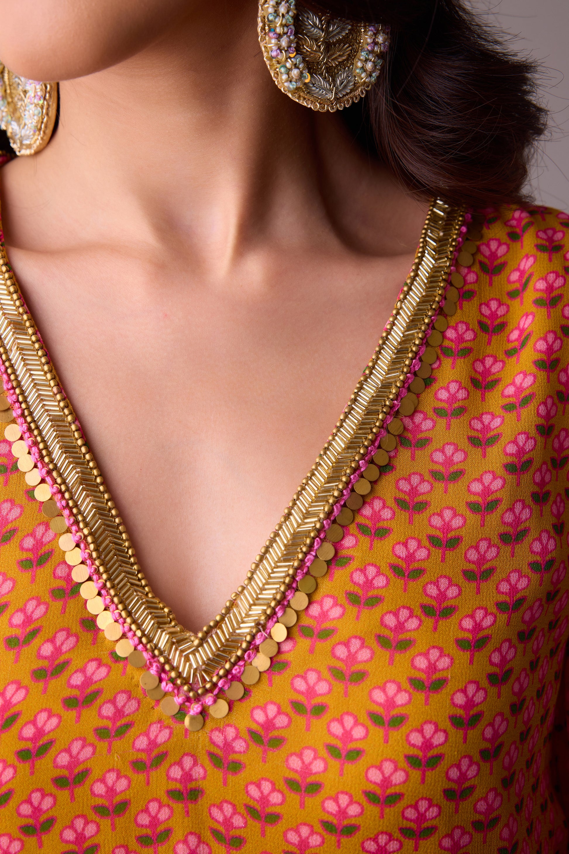 Georgette Kurti with Crepe Bottom