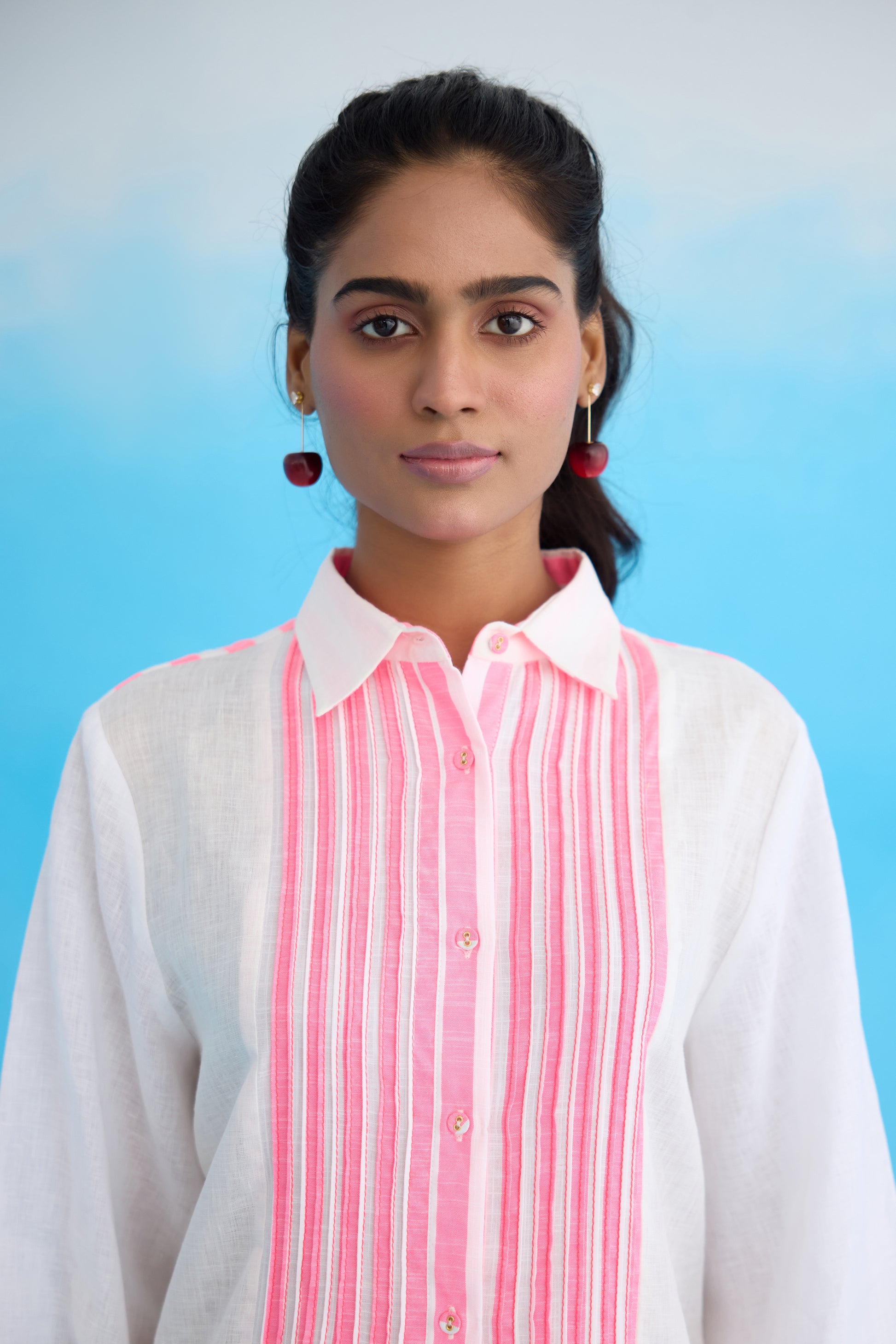 Rose Pink and White Striped Dress
