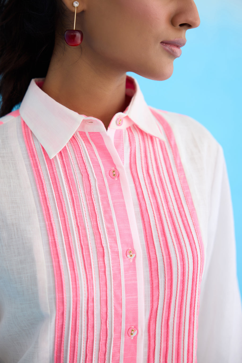 Rose Pink and White Striped Dress