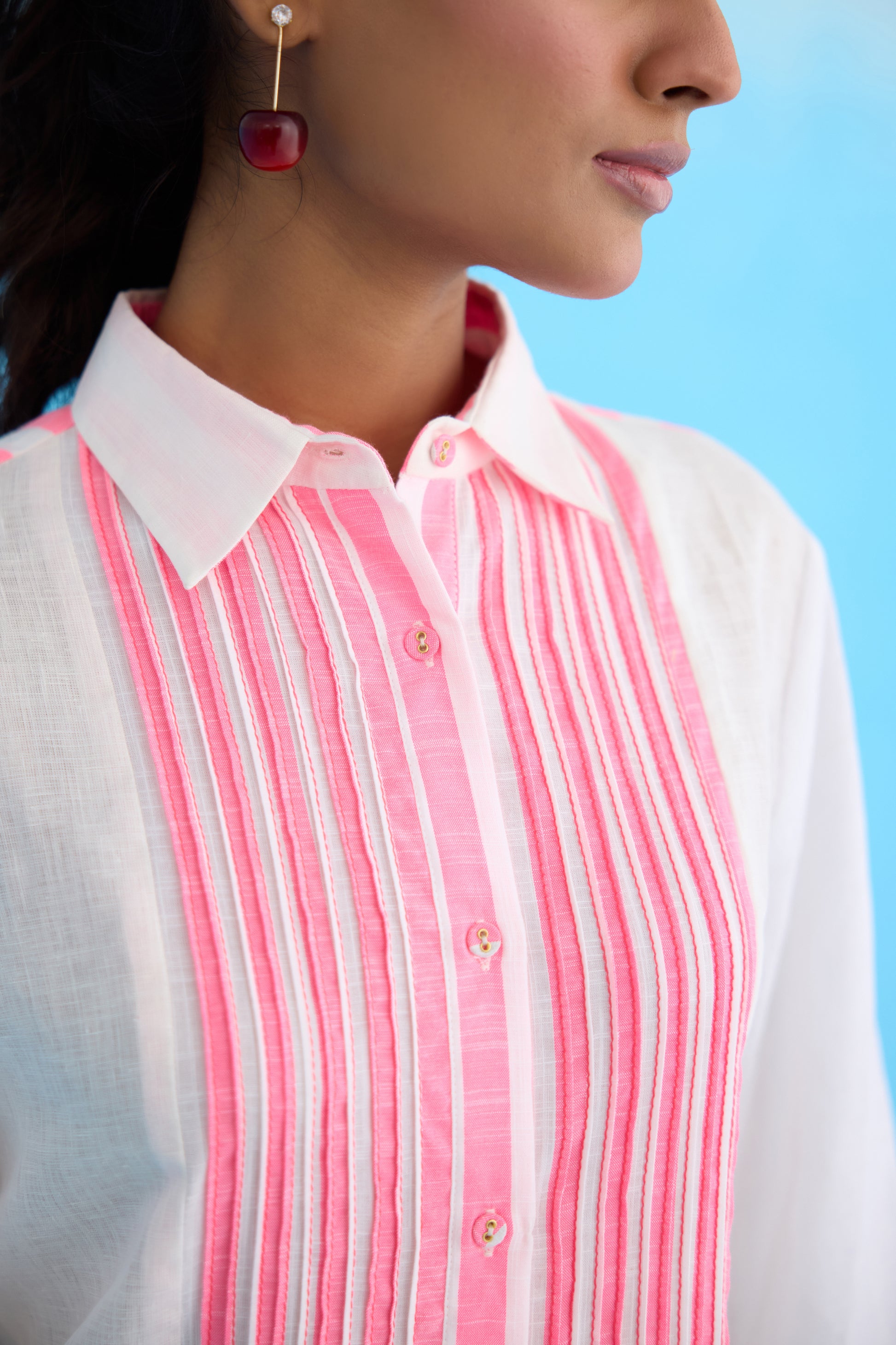 Rose Pink and White Striped Dress