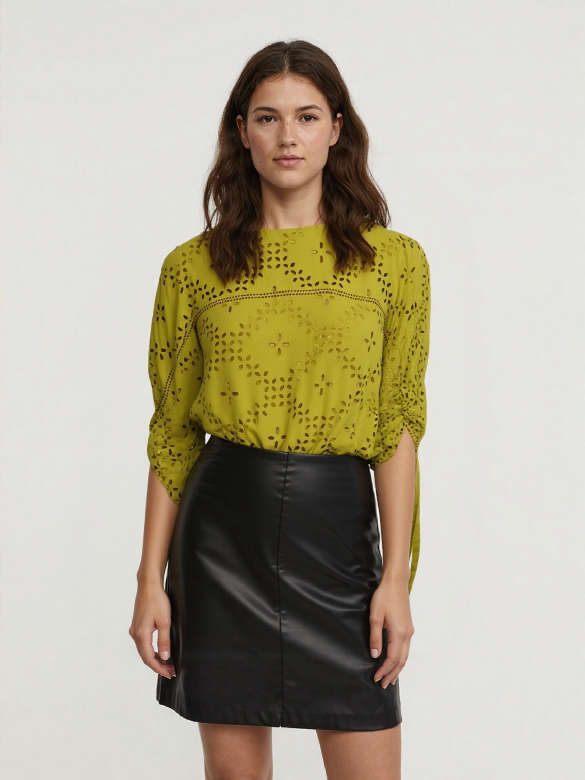 Puff Sleeve Eyelet Top