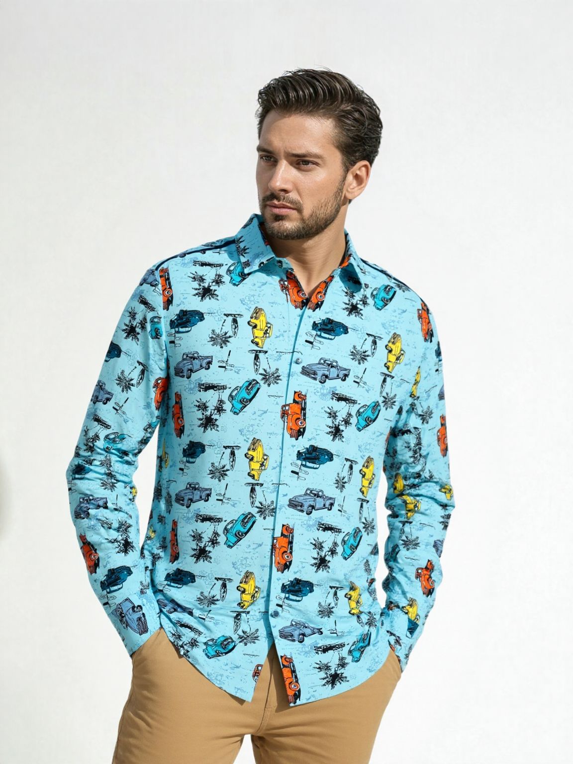 Retro Car Print Shirt