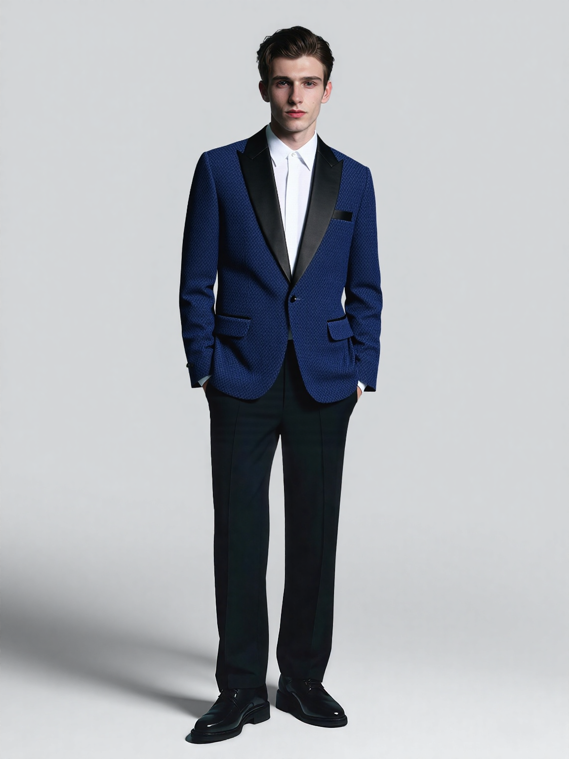 Blue Ray-Patterned Jacket