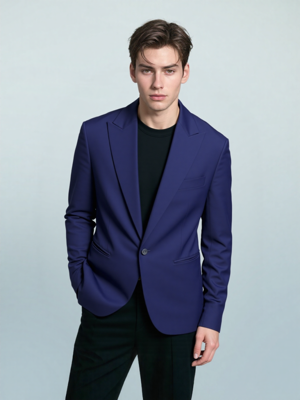 Slate Blue Office Wear Jacket