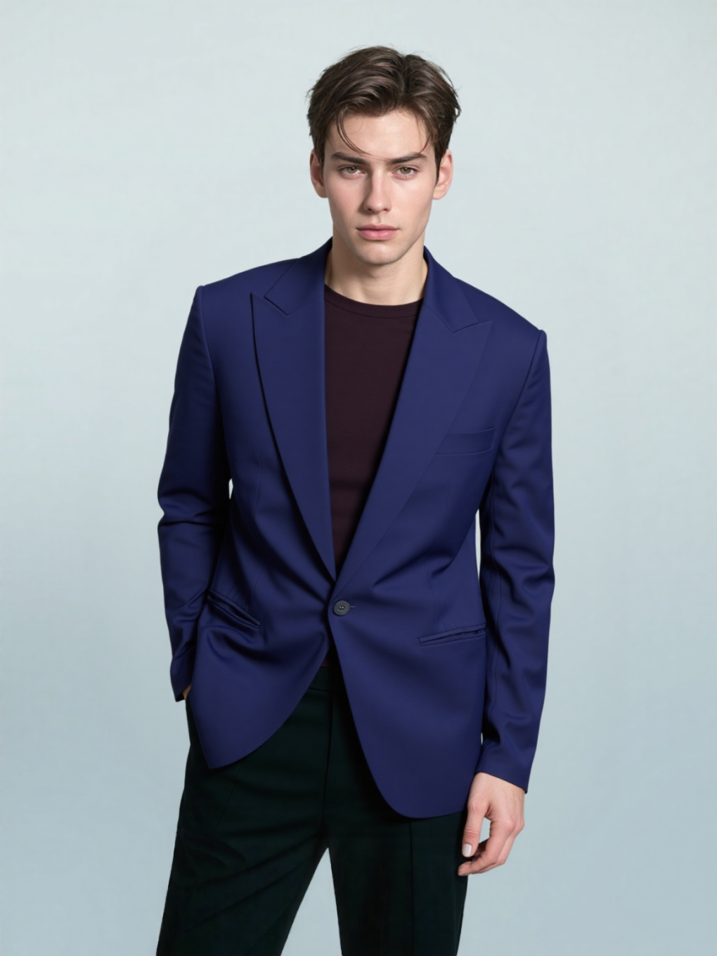 Slate Blue Office Wear Jacket