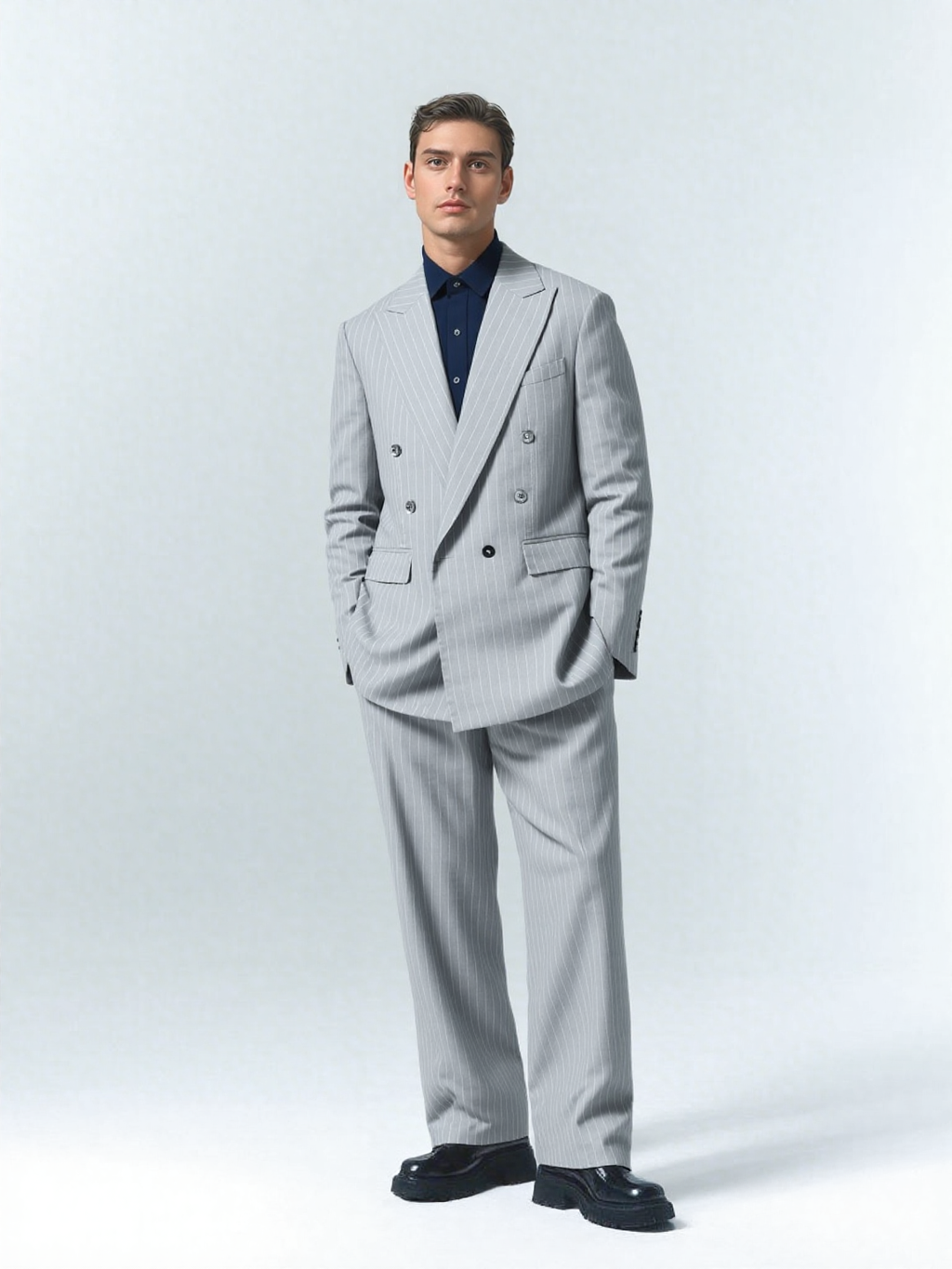 Classic Grey Stripe Suit