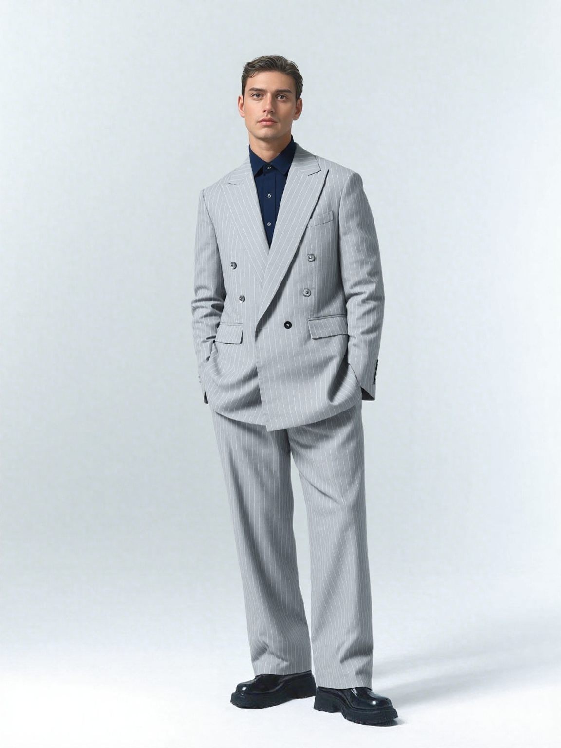 Classic Grey Stripe Suit