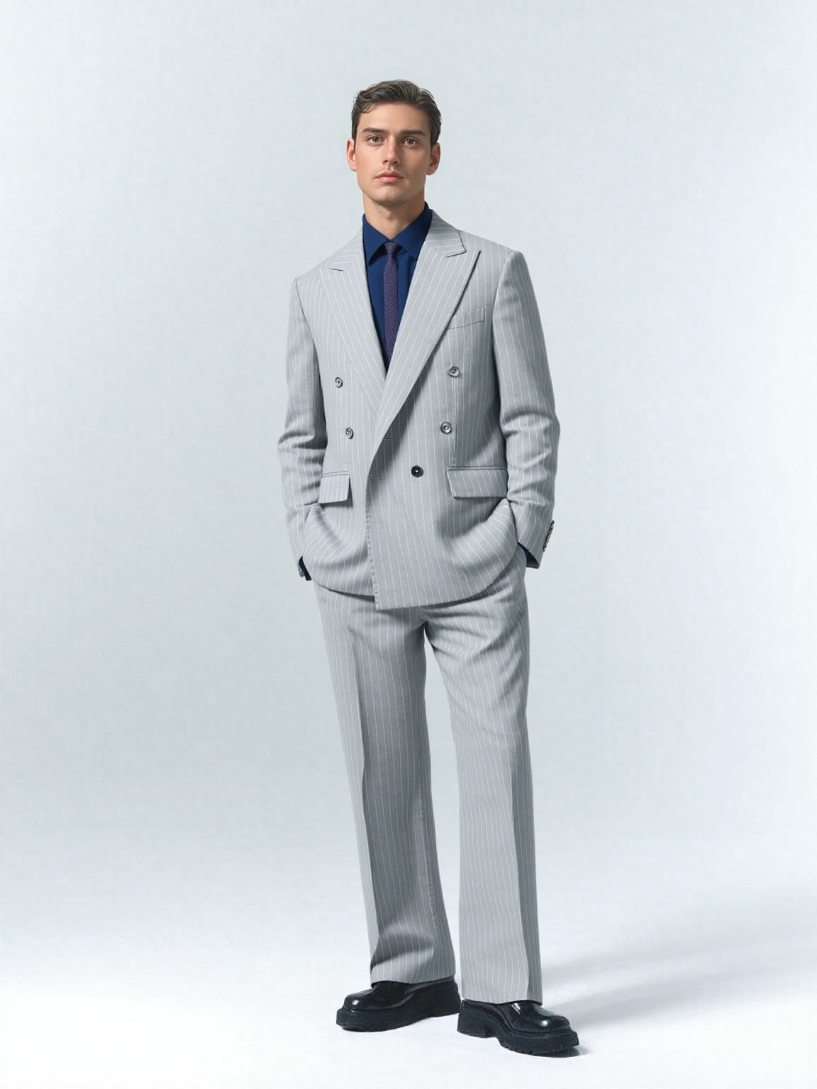 Classic Grey Stripe Suit