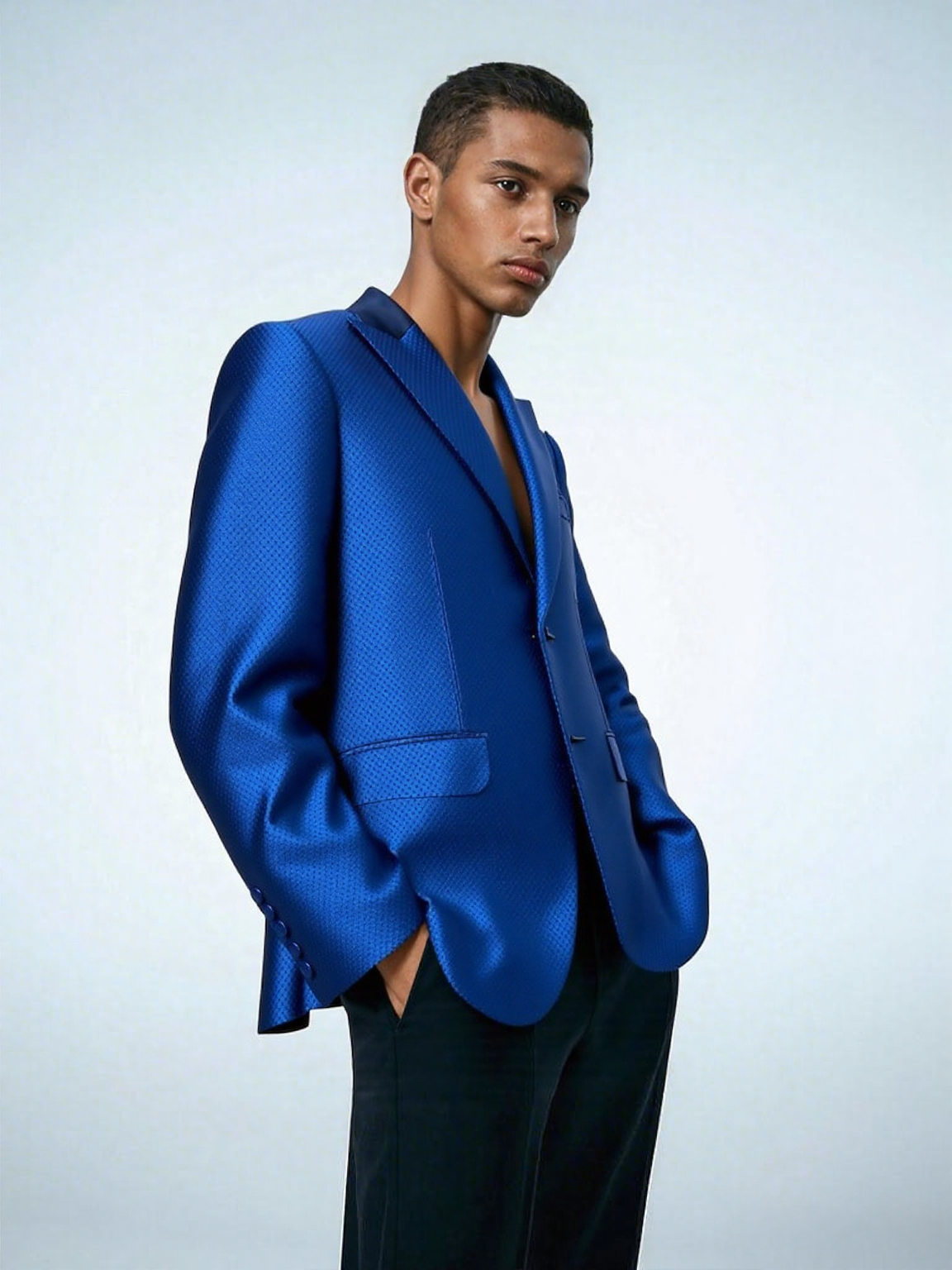 Blue Jacket with Stone Texture Jacket