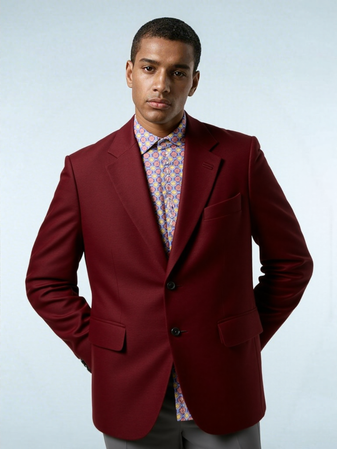 Maroon Medallion Classic Jacket
