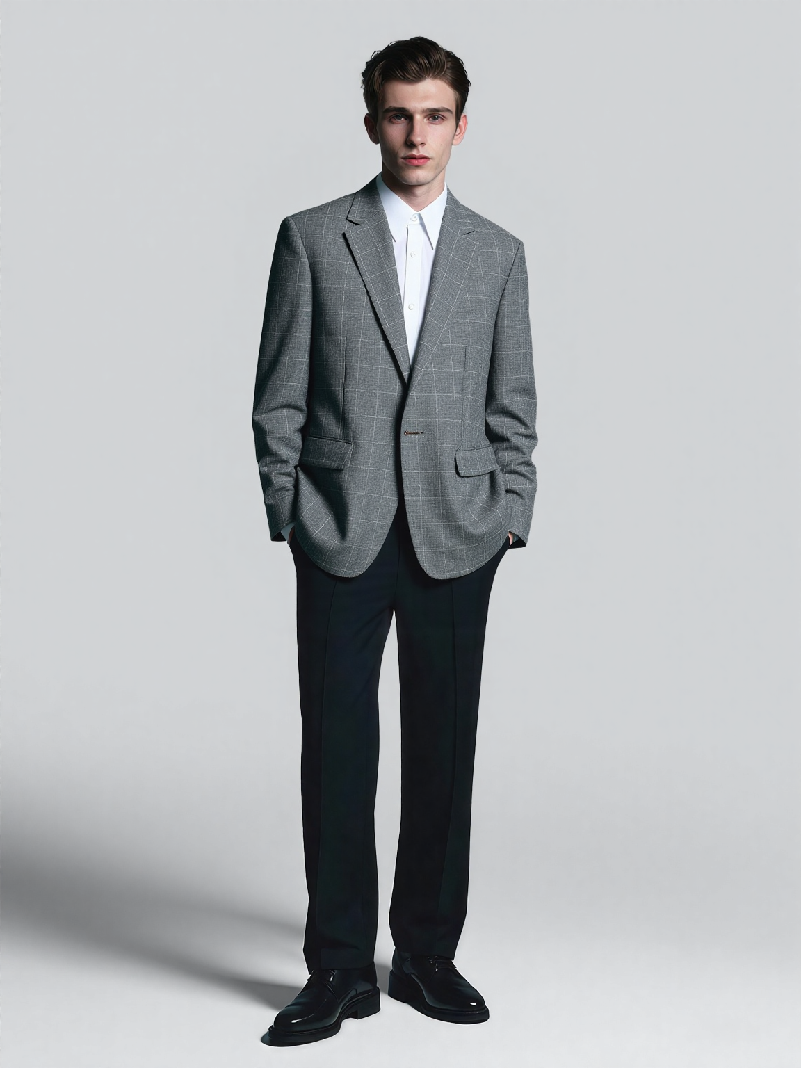 Rust Grey Check stripe Formal Blazer