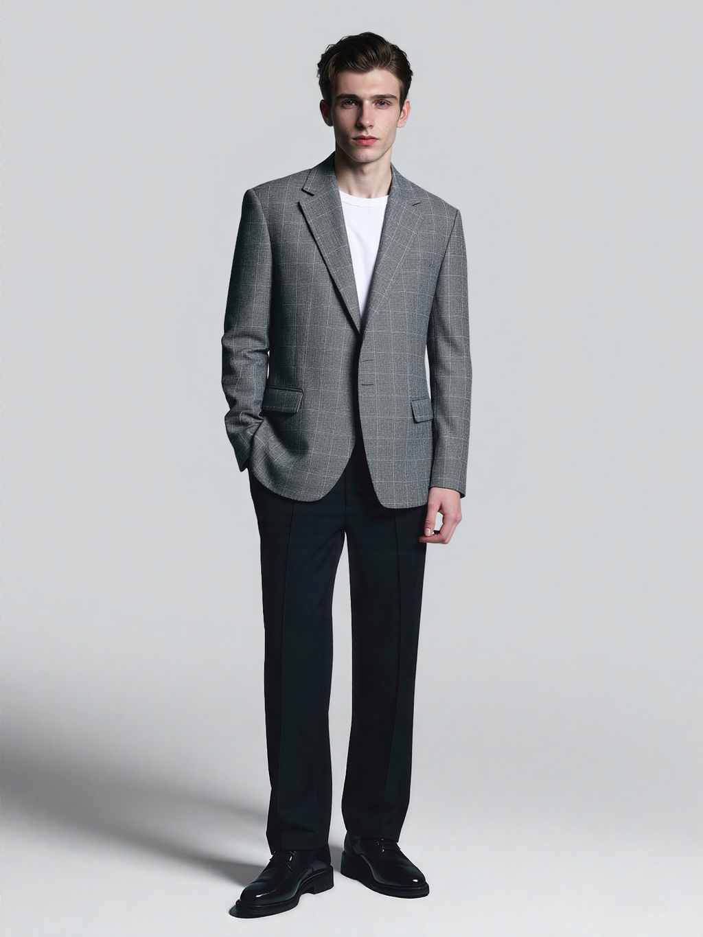 Rust Grey Check stripe Formal Blazer