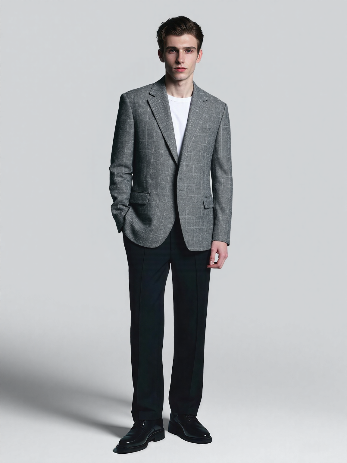 Rust Grey Check stripe Formal Blazer